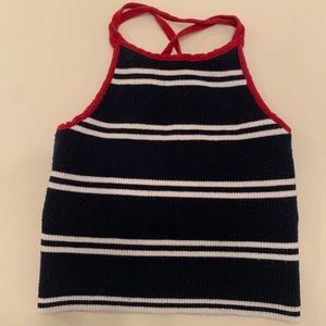 Cropped ribbed sweater tank top